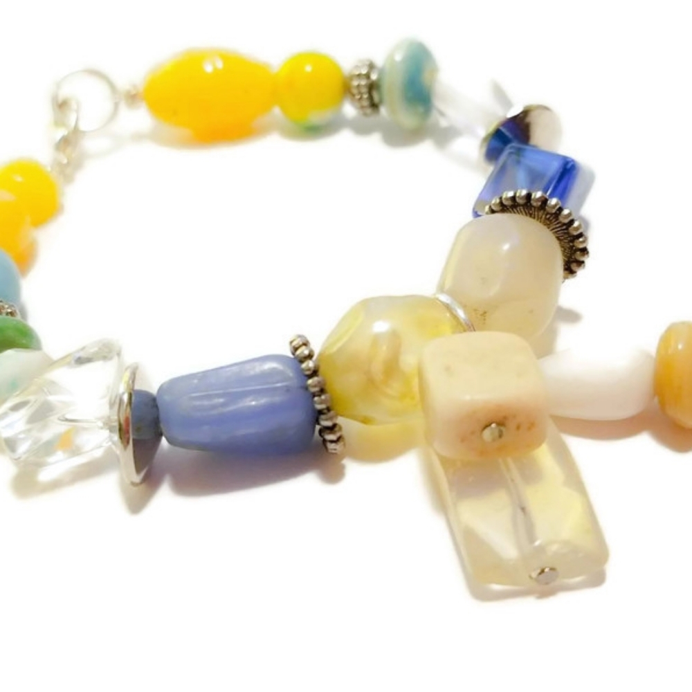 Handmade beaded boho charm bracelet